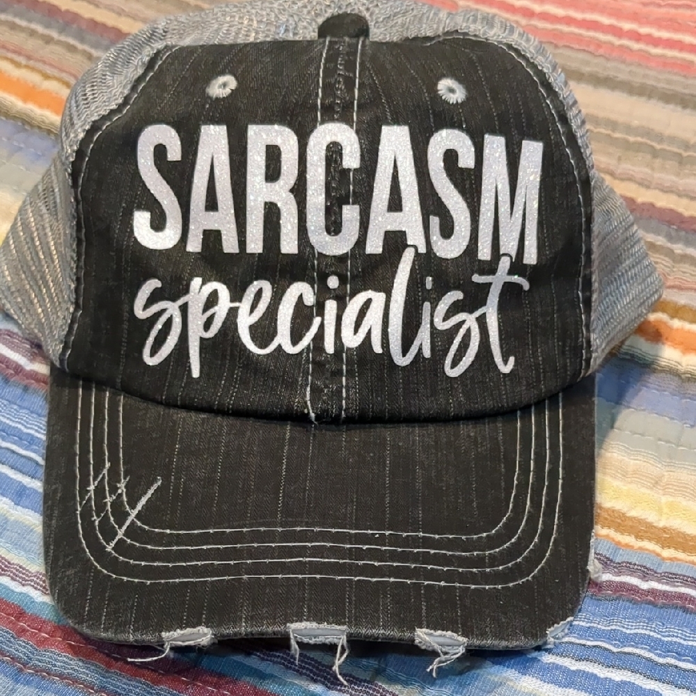 Sarcasm Specialist Black and Gray Cap